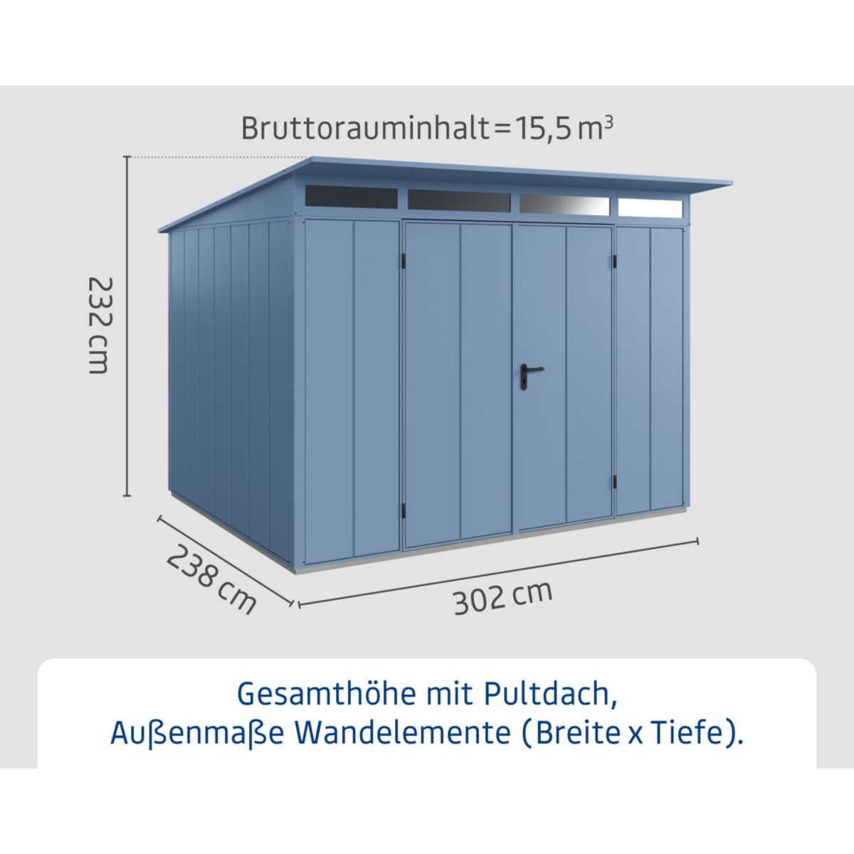 EcoStar  Gerätehaus Elegant-PTyp 3RAL5014 2 flg Bild 3