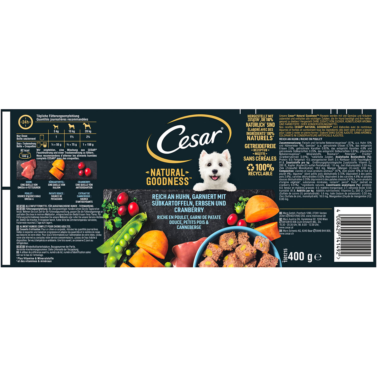 Cesar Nassfutter Natural Goodness Huhn 400 g Bild 3
