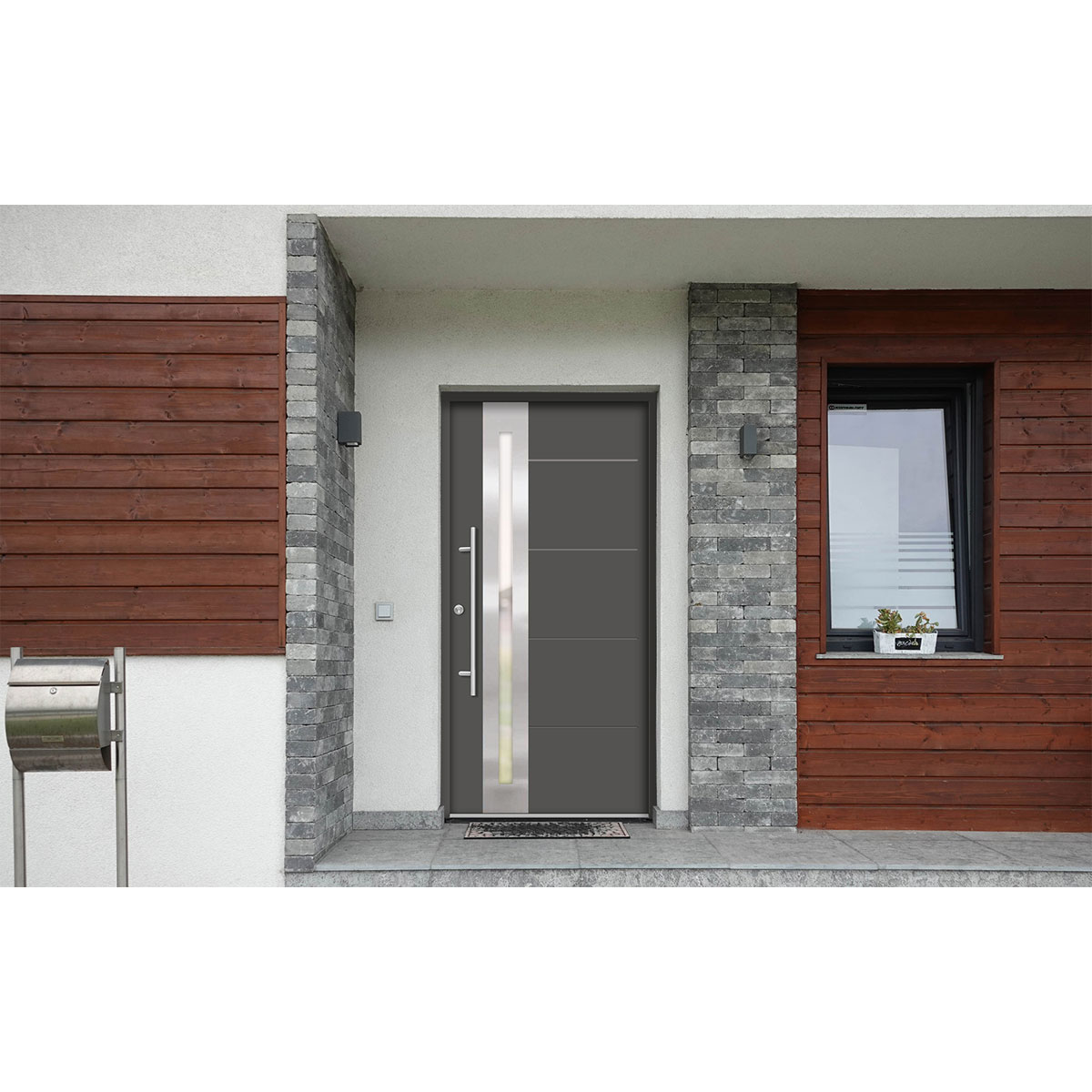 SplenDoor  Premium-Haustür Passivedoor Eksjo energiesparend anthrazit 100 x 210 cm links Bild 2
