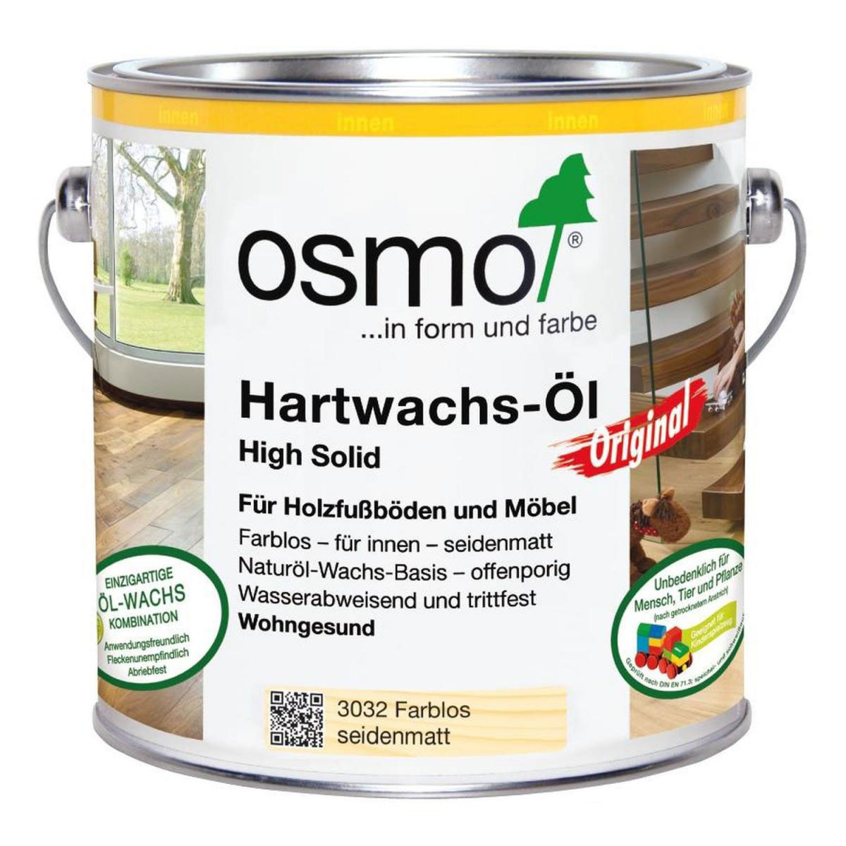 Osmo Hartwachs-Öl Original Farblos Seidenmatt 2,5 L