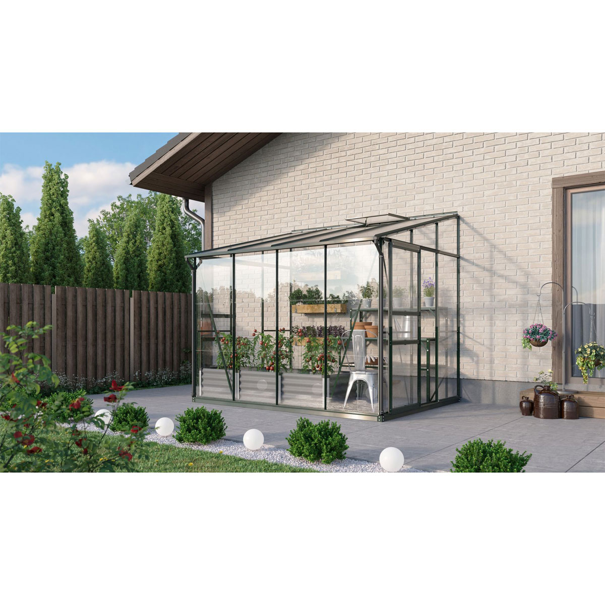 Vitavia Gewächshaus Osiris 5200 5,2m² 3 mm Einscheibensicherheitsglas grün Bild 2