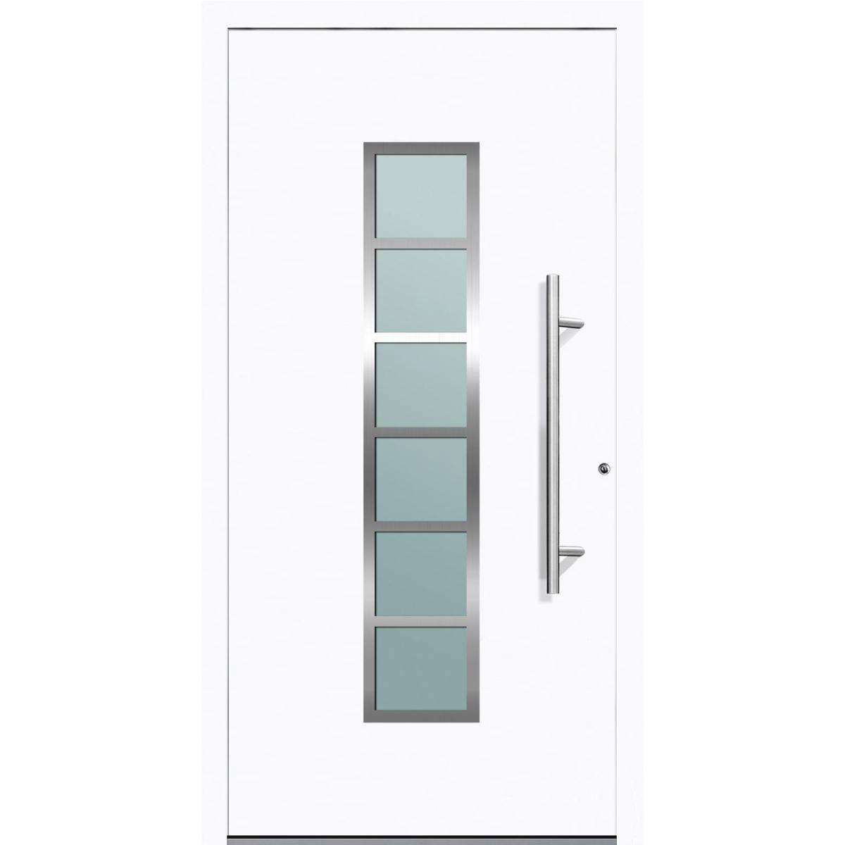 Aluminium Sicherheits-Haustür Trient Exklusiv 75 mm weiß 110 x 210 cm Anschlag rechts inkl Griffset