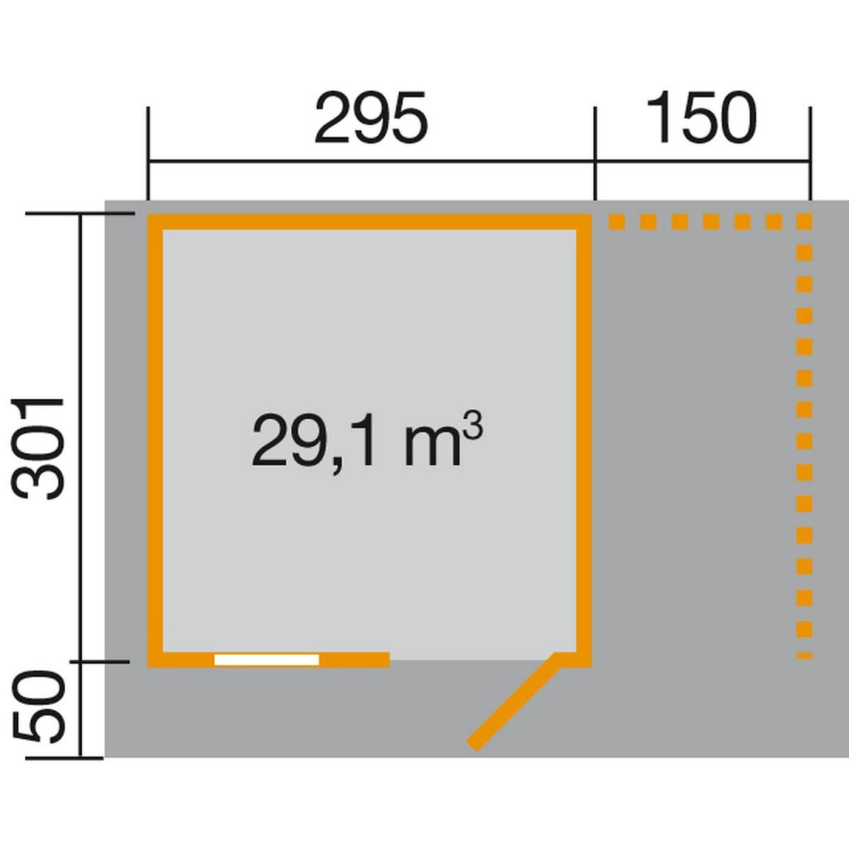Weka Gartenhaus 170 A Größe 4 mit Holzlagerplatz 150 cm Bild 2