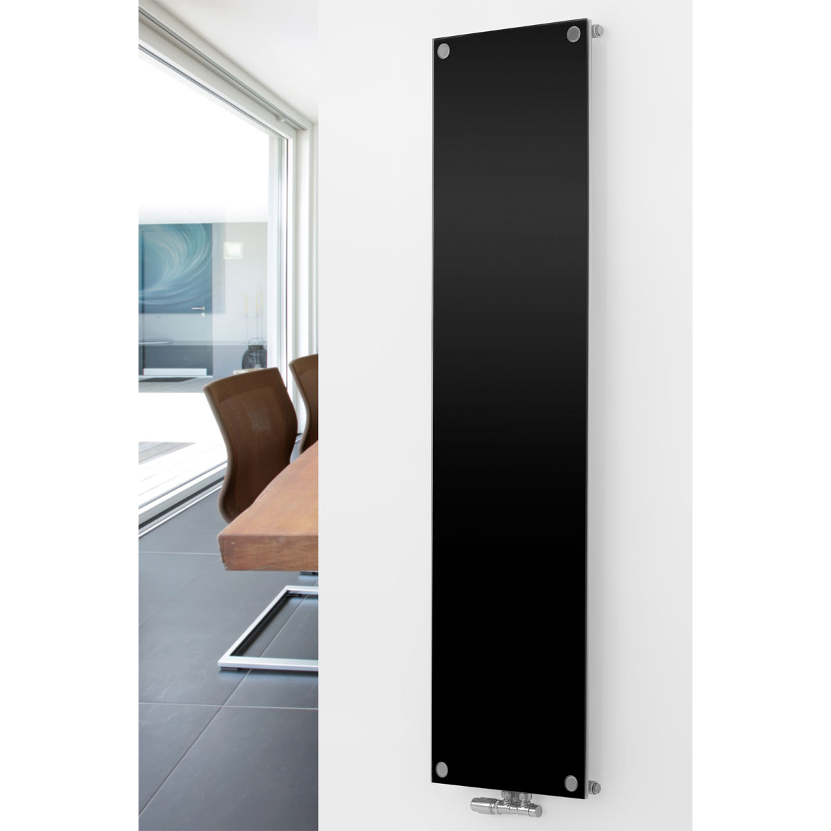 Ximax Raumheizkörper P1/G Duplex 1800 x 520 mm 1175 Watt Mittenanschluss Glas Schwarz