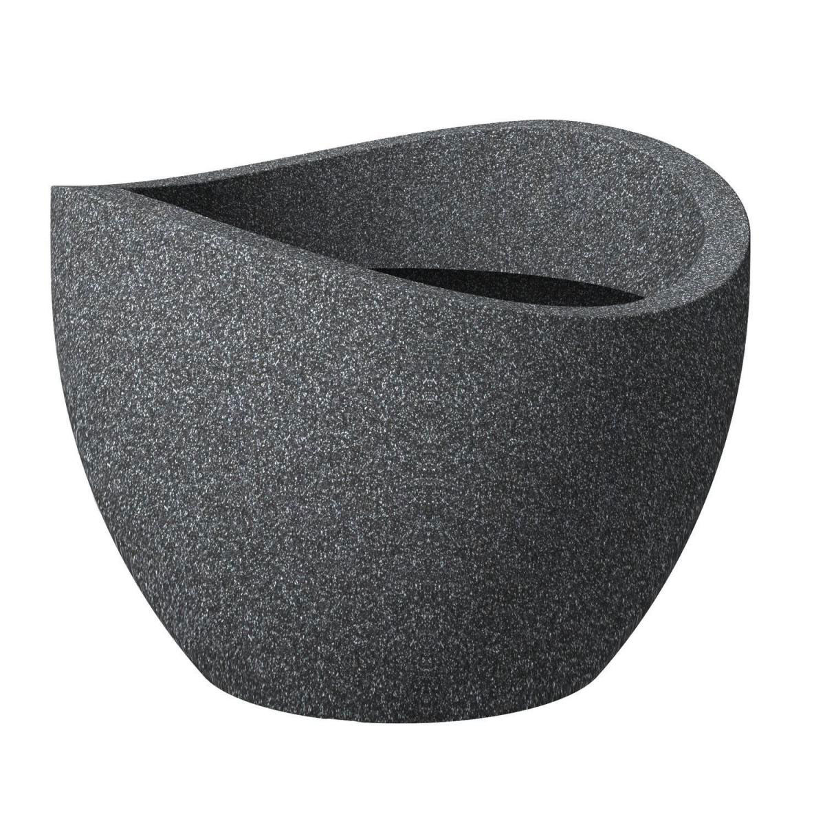 Scheurich Pflanzkübel Wave Globe schwarz-granit 40 x 30 cm