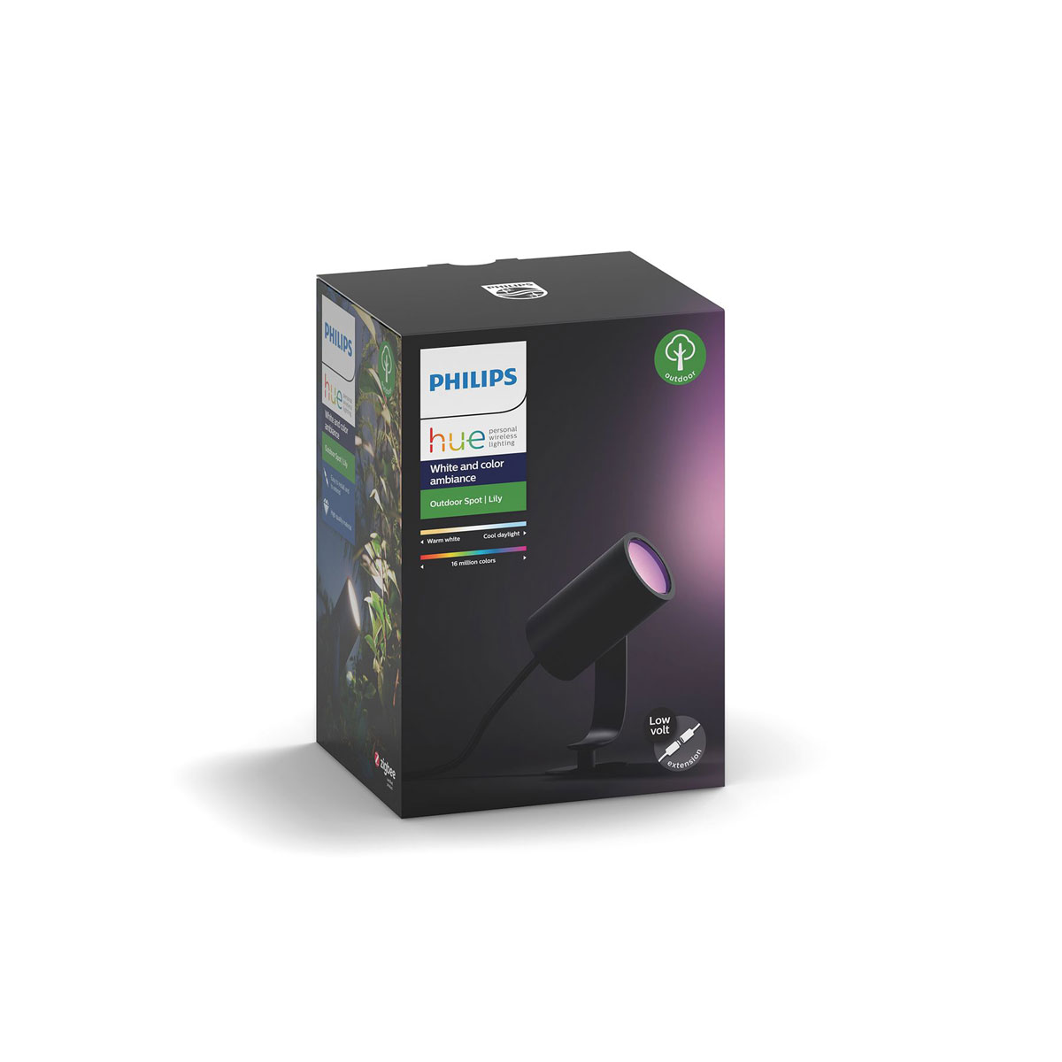 Philips Hue LED-Außenleuchte Lily 19,4 x 8,4 x 7 cm schwarz Bild 2