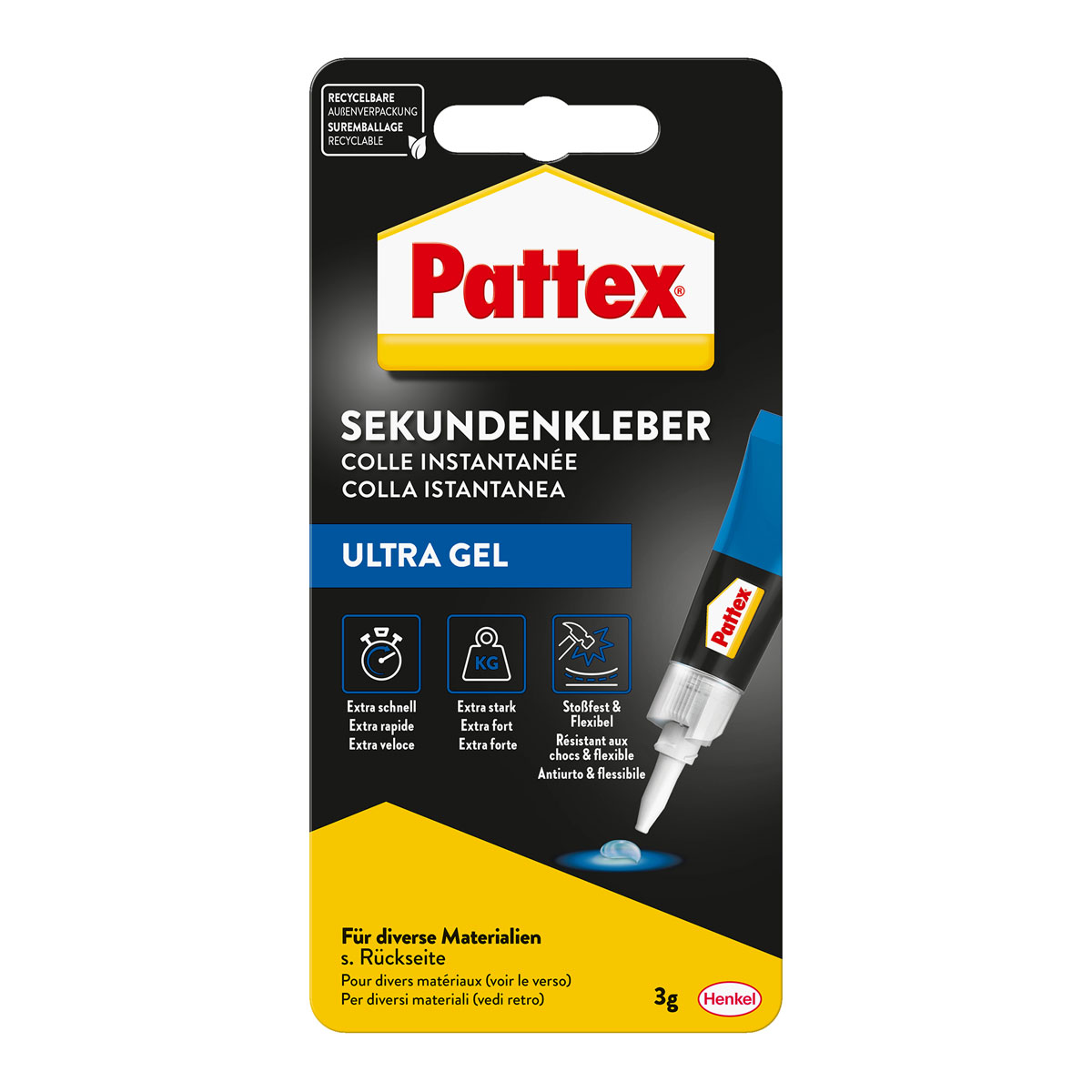 Pattex Sekundenkleber Ultra Gel 3 g Bild 1