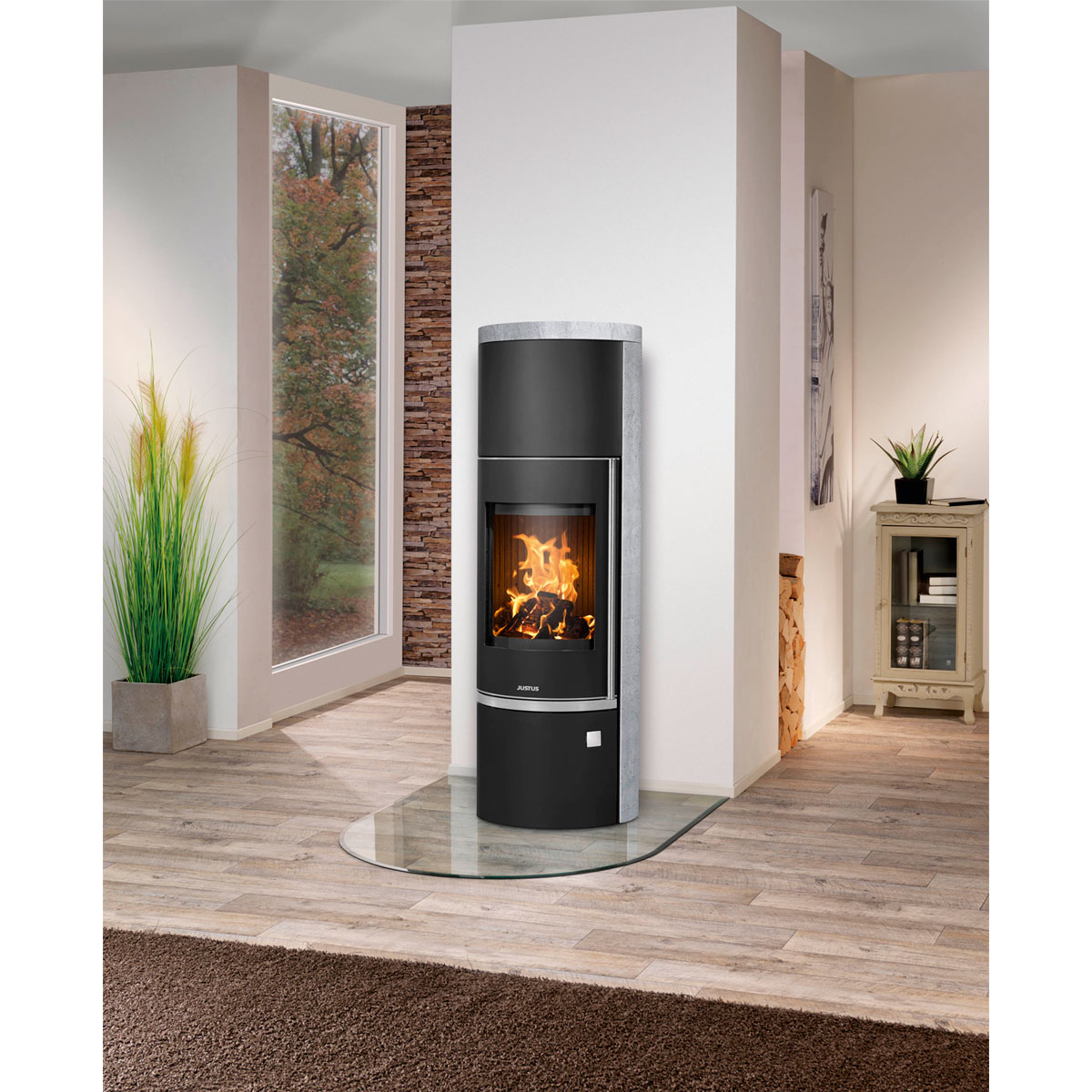 Kaminofen Faro W+ 2.0 Speckstein, KorpusStahl Schwarz Bild 2