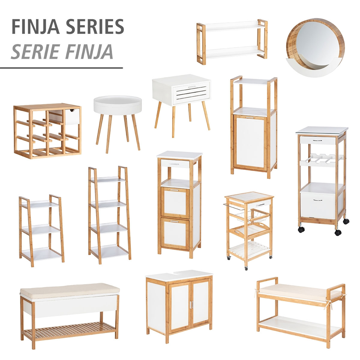 Wenko  Regal Finja aus Bambus mit 4 Etagen 43 x 112 x 36 cm Bild 5