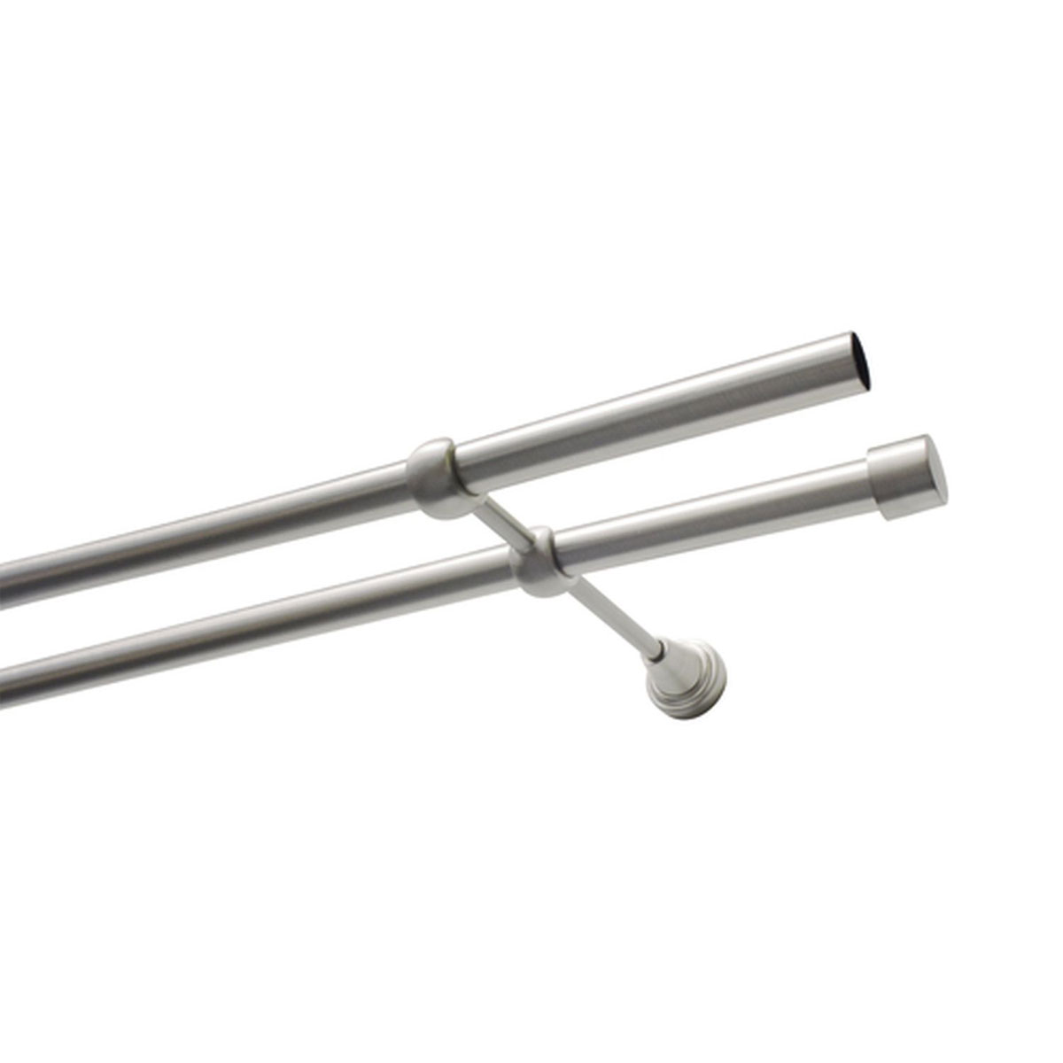Gardinia Gardinenstange Ally 2-Lauf Durchmesser 19 mm 240 cm Edelstahl-optik