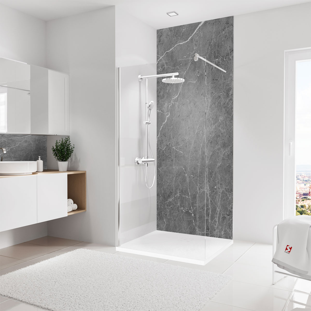 Schulte Duschrückwand DecoDesign Softtouch Stein Marmor 100 x 255 cm
