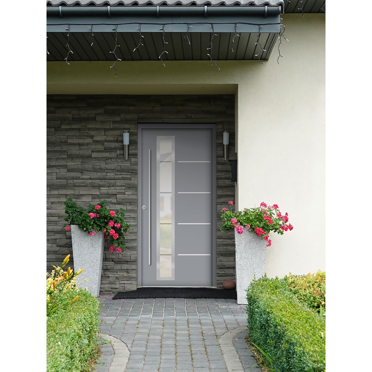 SplenDoor  Premium-Haustür Passivedoor Uppsala RC2 energiesparend einbruchsicher grau 110 x 210 cm links Bild 2