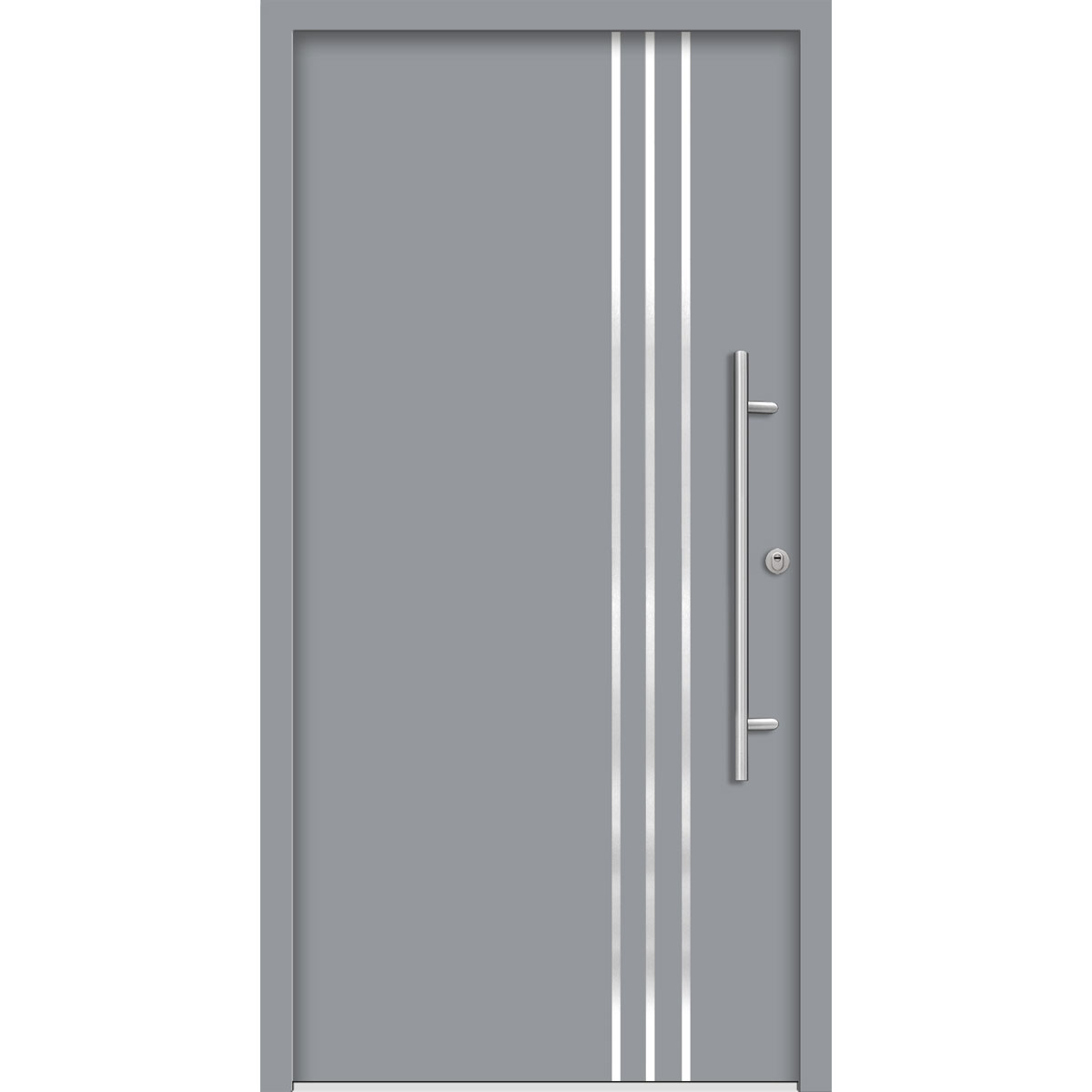 SplenDoor Premium-Haustür Passivedoor Kalmar RC2 energiesparend einbruchsicher grau 110 x 210 cm rechts