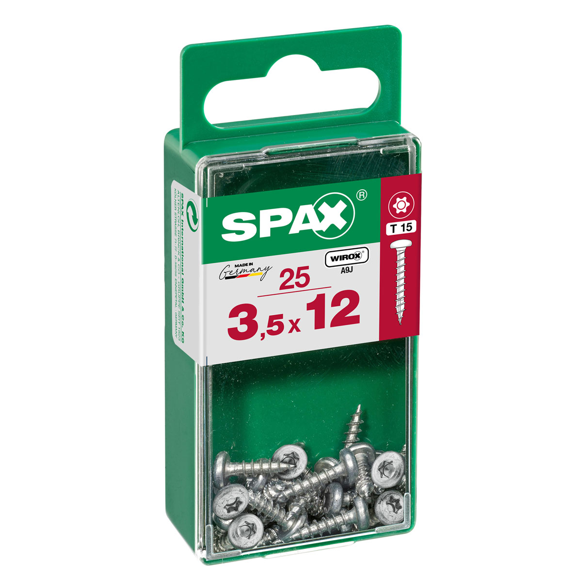 Spax Universalschraube WIROX Rundkopf 3,5 x 12 mm Torx 25 Stück Spax Universalschraube WIROX Rundkopf 3,5 x 12 mm Torx 25 Stück