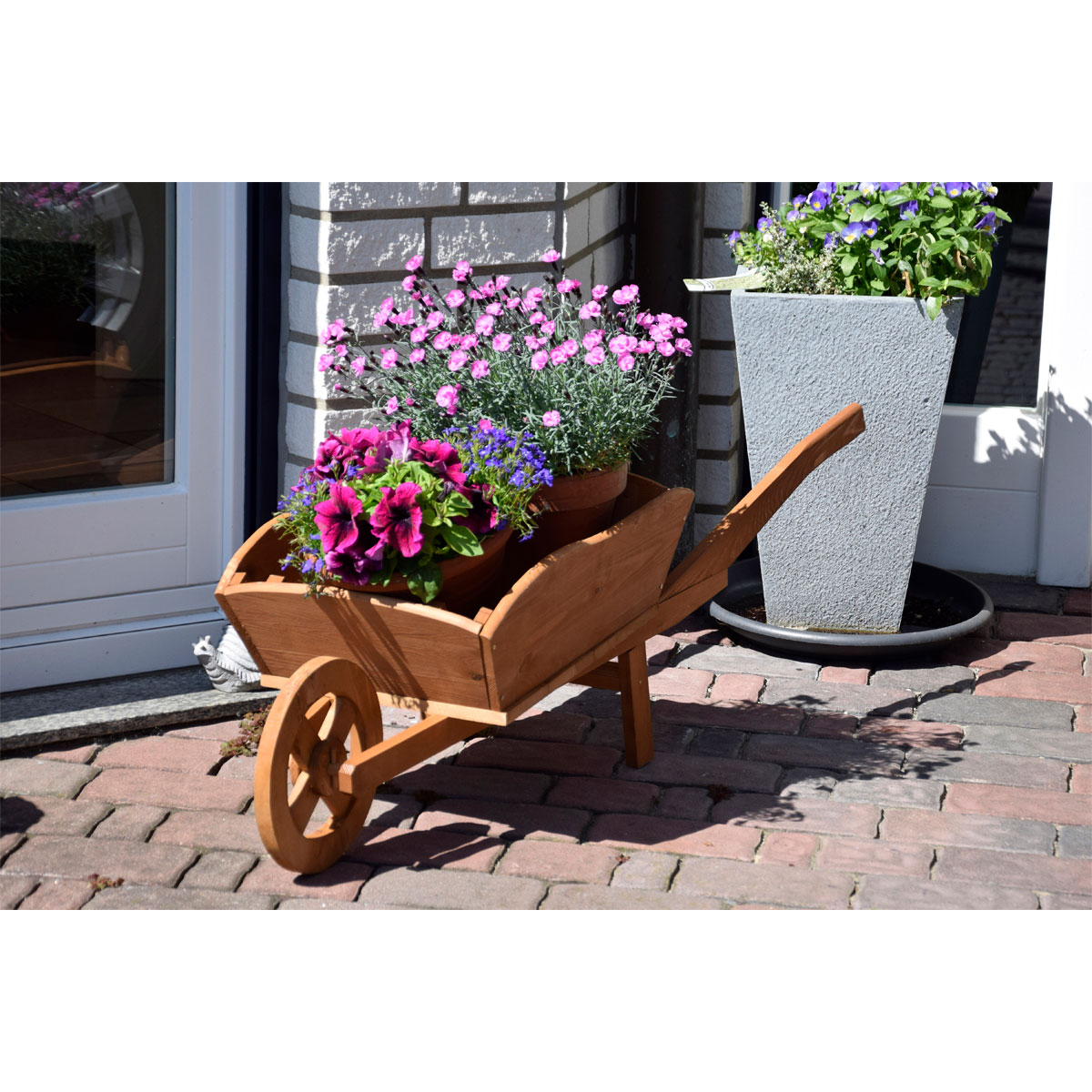 dobar XXL-Pflanzschubkarre 40 x 40 x 130 cm braun Bild 3
