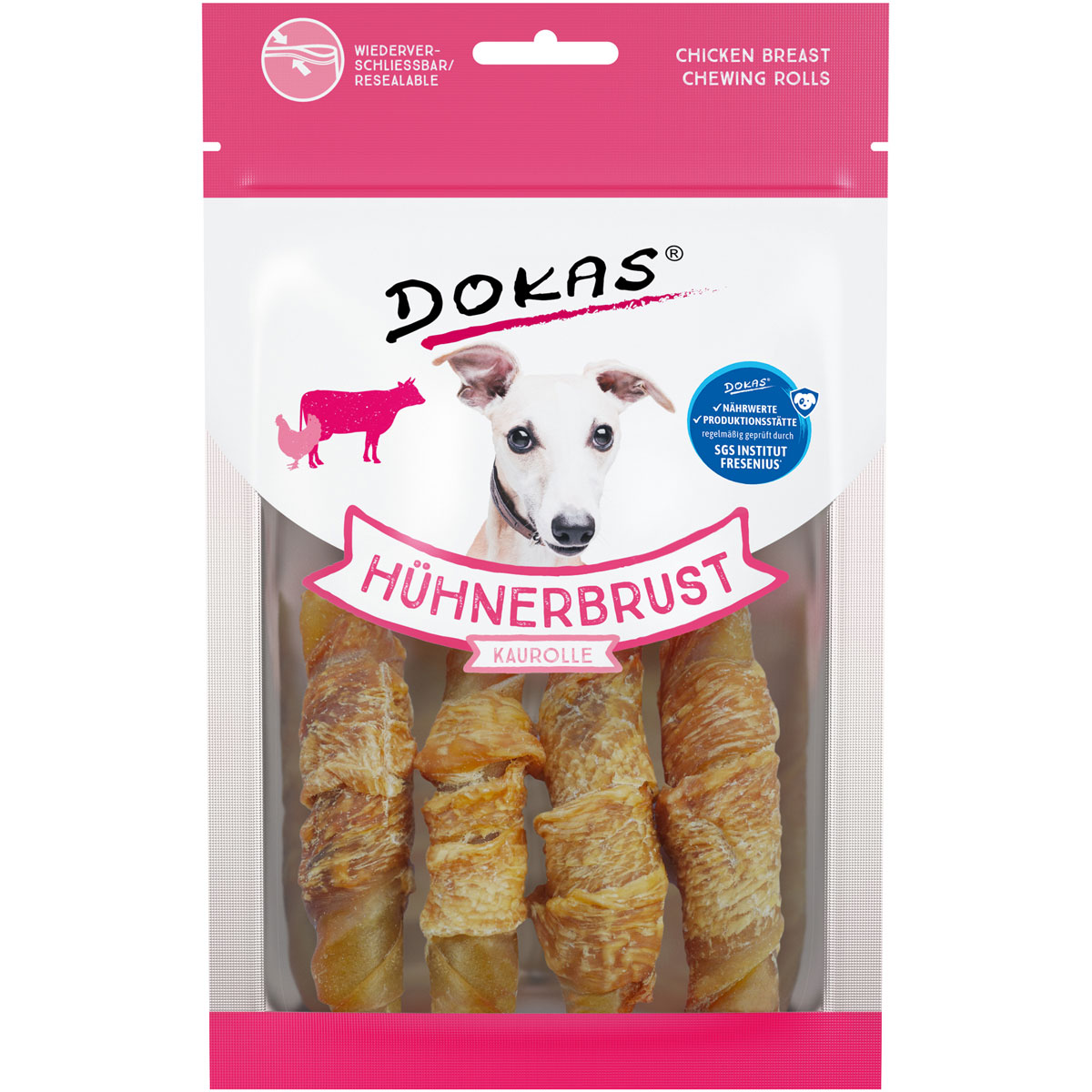 Dokas  Snack Hühnerbrust Kaurolle 90g