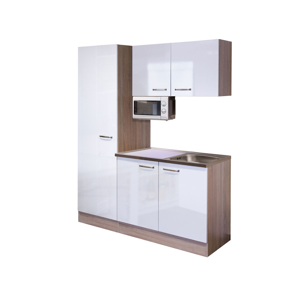 Flex-Well Singleküche „VALERO 1005-000“, 150x60, weiß-sonoma eiche