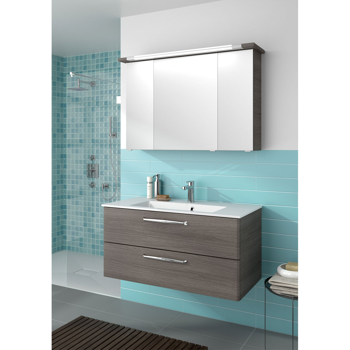 Pelipal Spiegelschrank Trentino grau 105 x 72 x 20 cm Bild 2