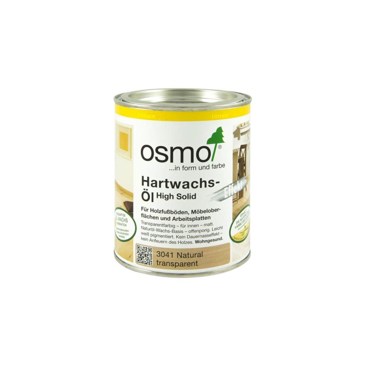 Osmo Hartwachs-Öl Farbig Natural weiß transparent 750ml