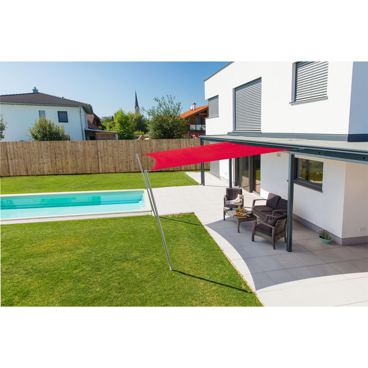 Viereck-Segel Cannes 4 x 4 m brick Bild 3