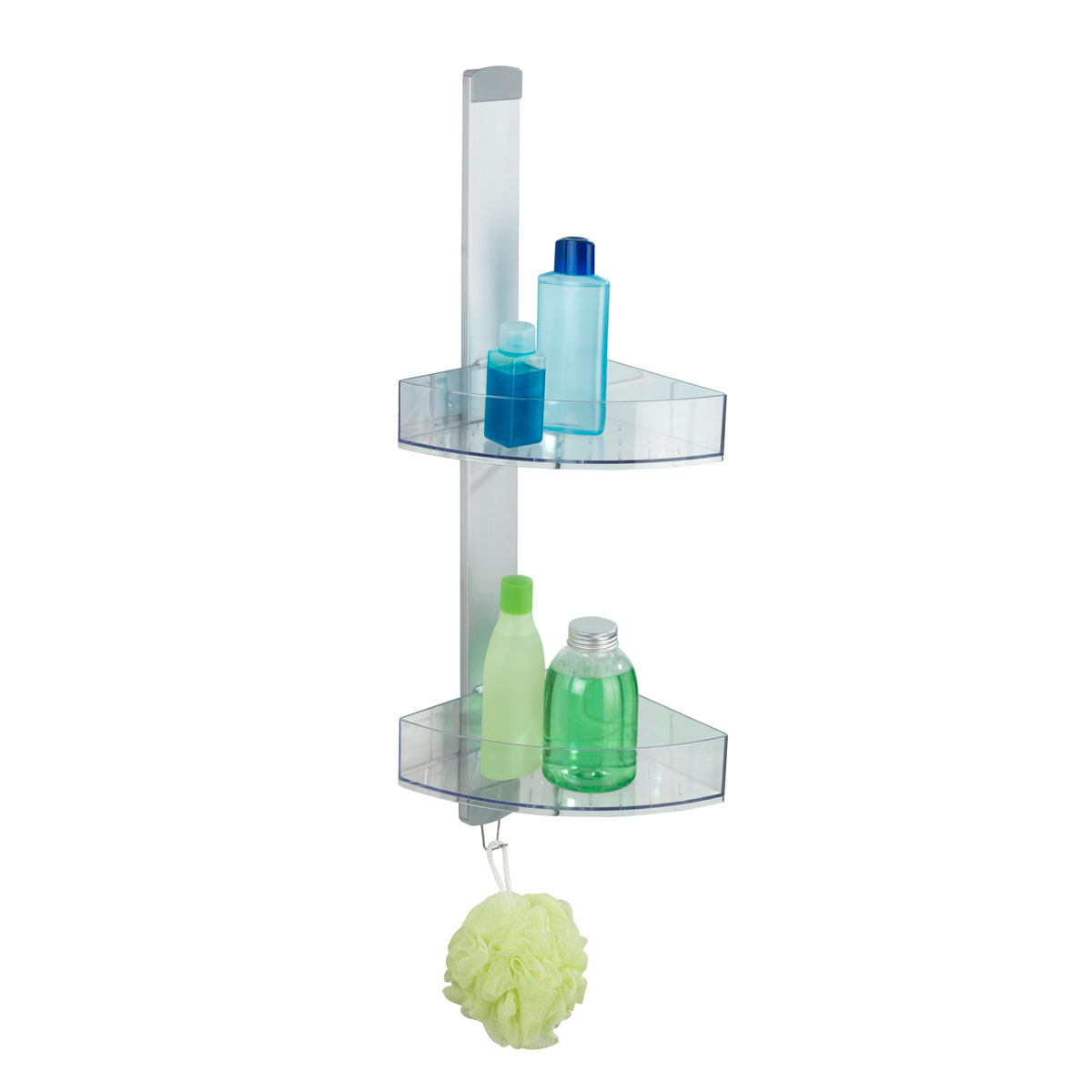 Wenko  Eck-Duschcaddy Premium mit 2 Ablagen und Edelstahl-Haken Bild 1