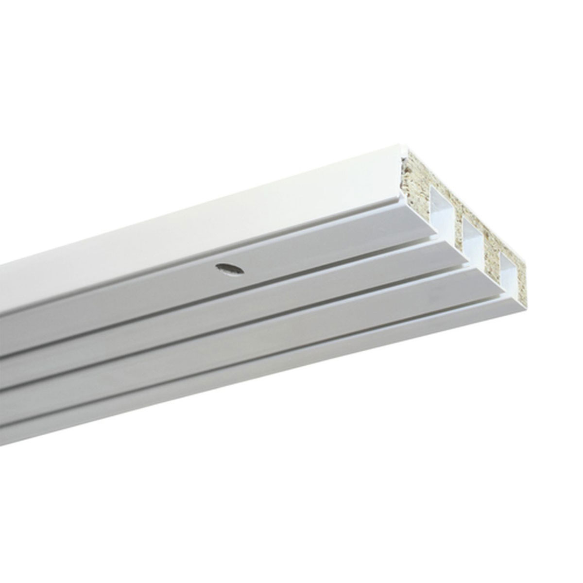 Gardinia Vorhangschiene GE3 210 cm mit Profil für Blendenbefestigung weiß