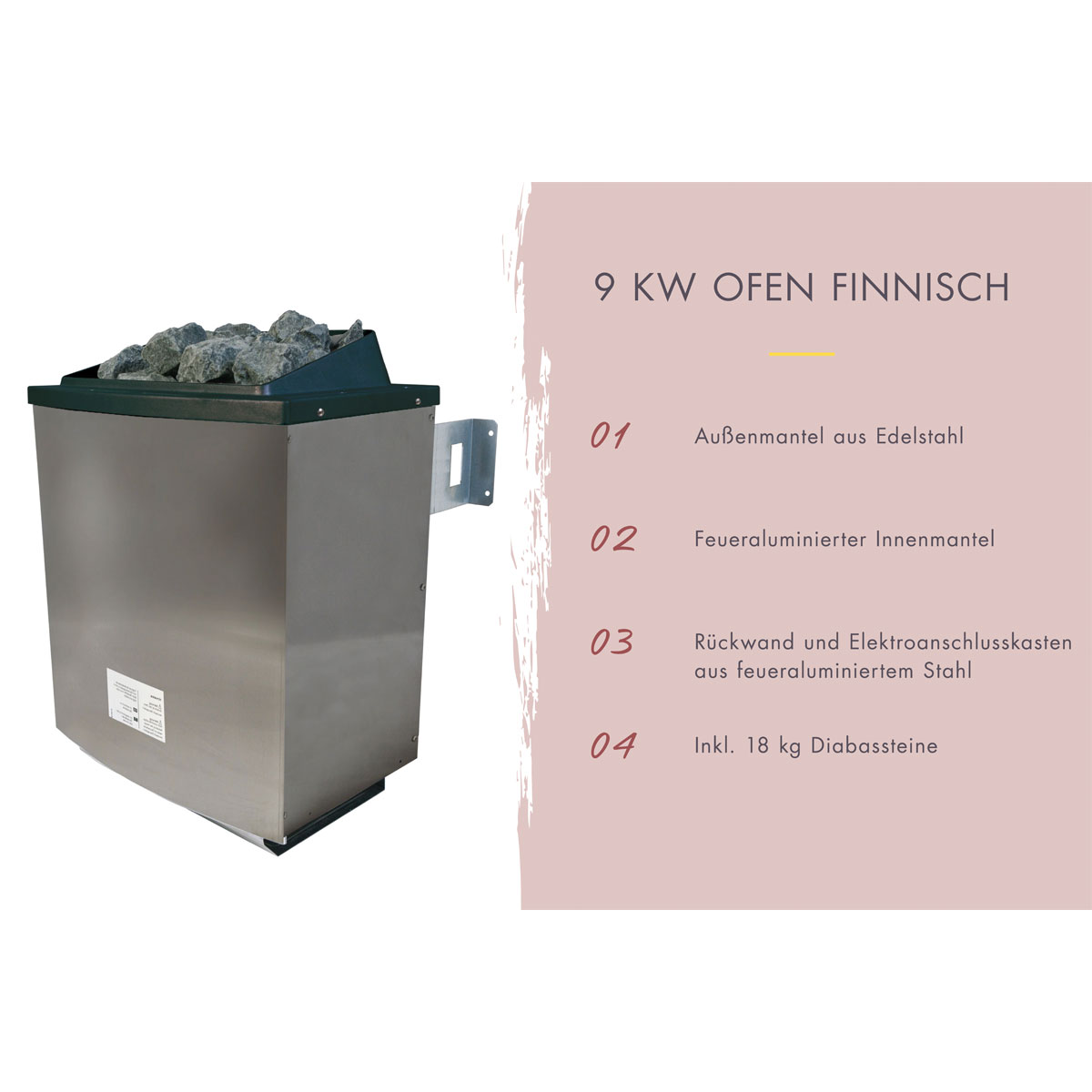 Karibu Saunahaus Mikka 38 mm 9 kW Ofen externe Strg Milchglastür Bild 7