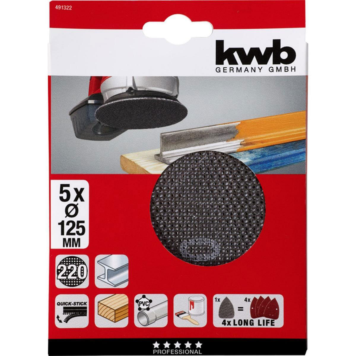 kwb  Gitterleinen für Exzenterschleifer Durchmesser 125 mm K220 Bild 2