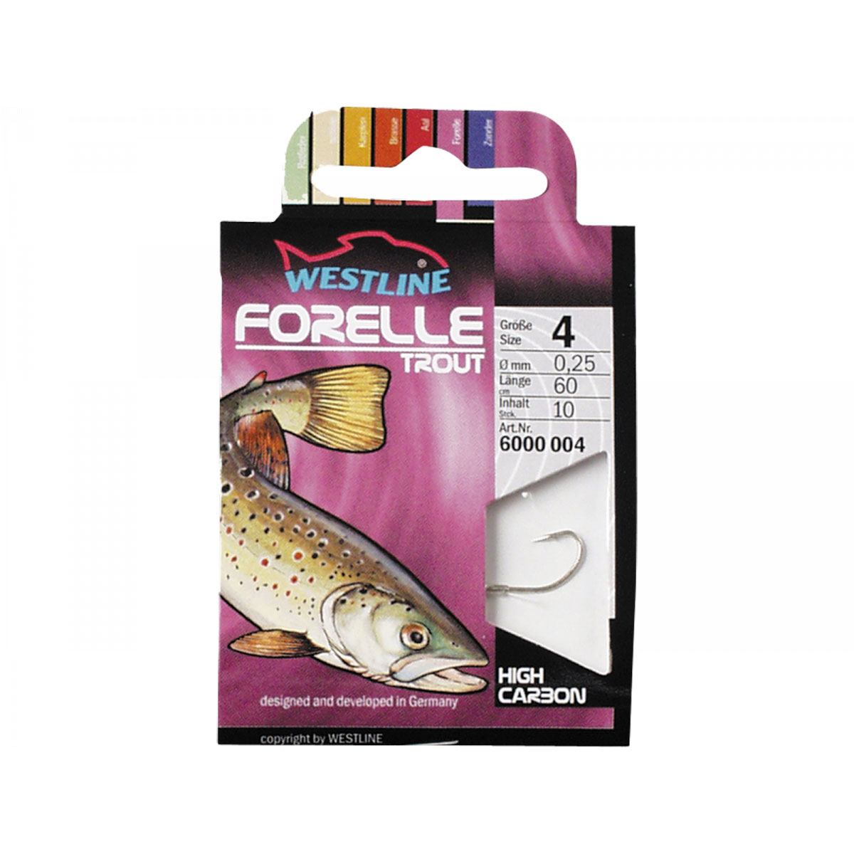 westline Forellenhaken geb Größe 8
