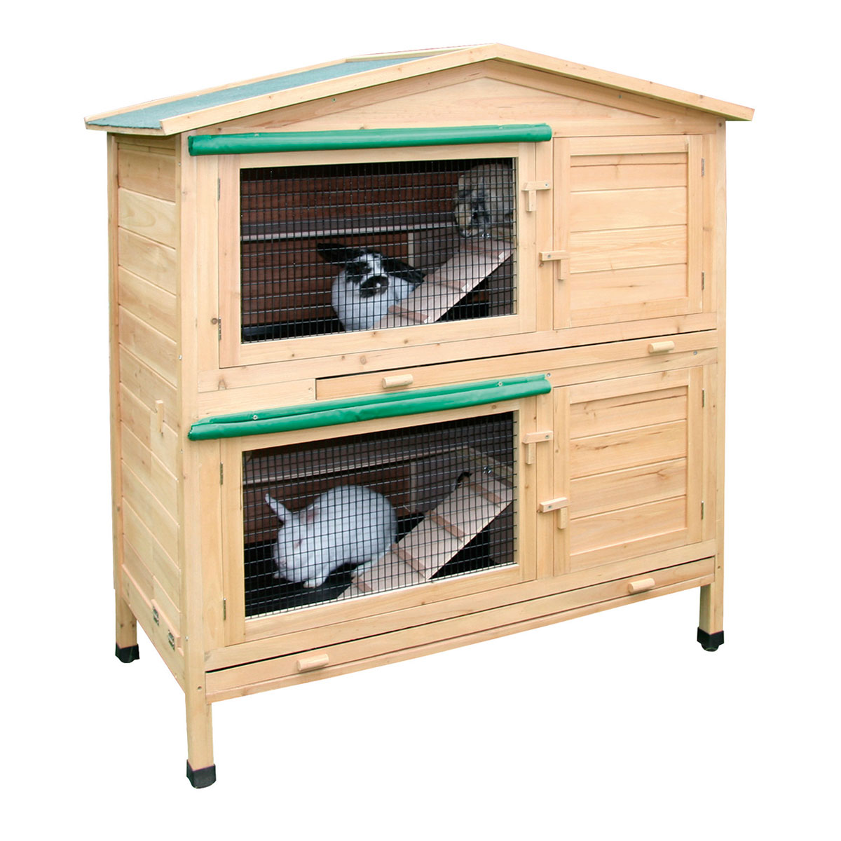 Nagerhaus Appartment 118 x 130 x 61 cm grün-natur