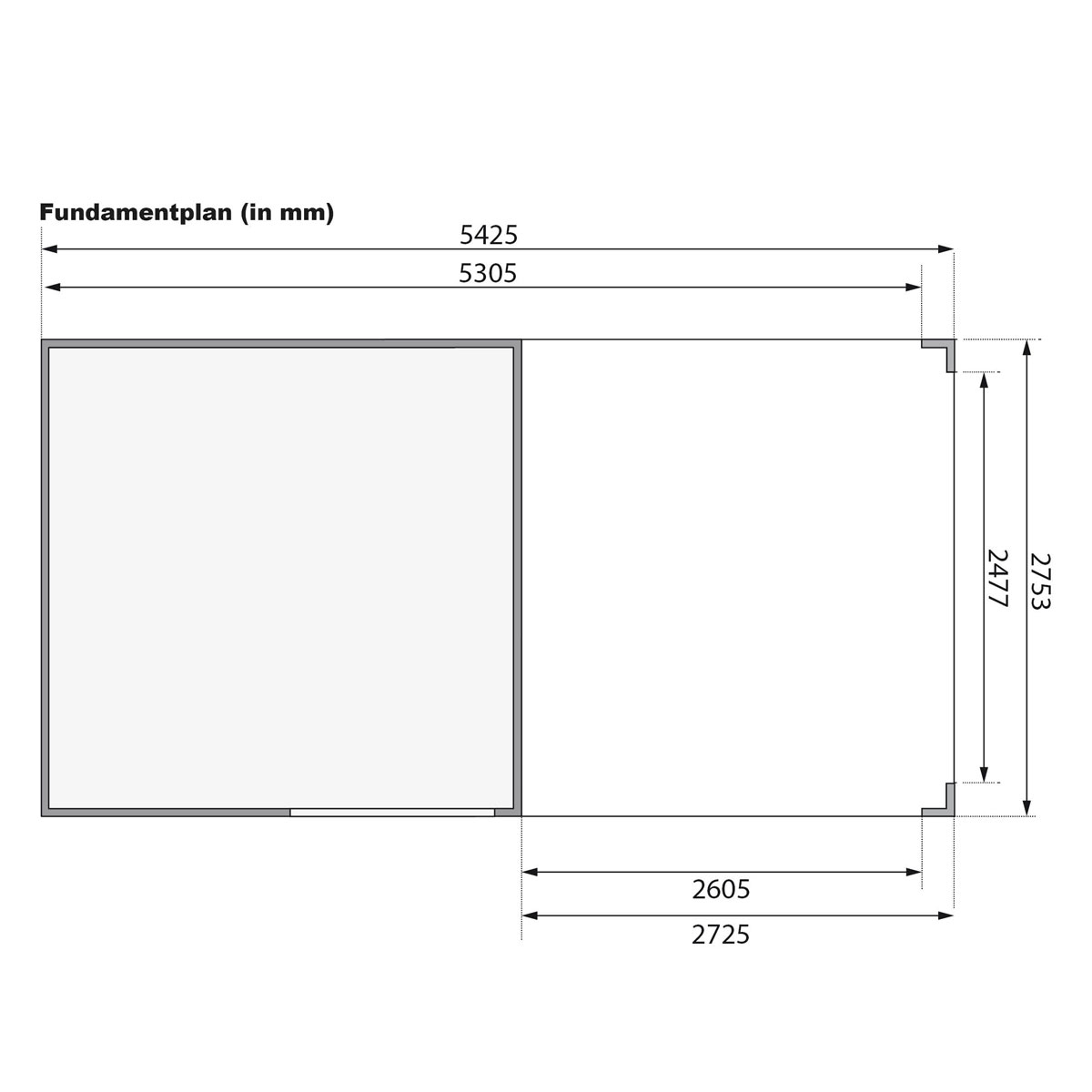 Karibu Gartenhaus Qubic 2 mit Anbaudach terragrau Bild 5