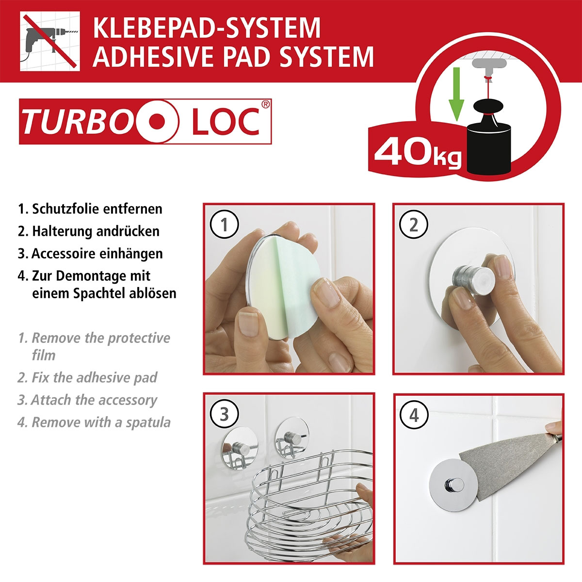 Wenko Turbo-Loc Toilettenpapierhalter Orea mit Deckel Bild 6