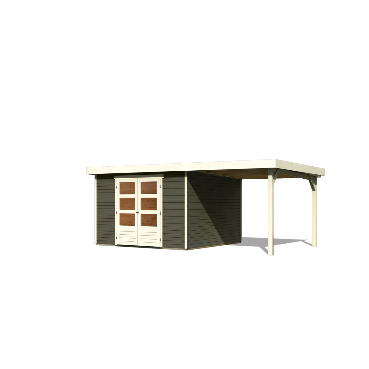 Karibu BBH Askola 6 Set mit Anbaudach terragrau Bild 4