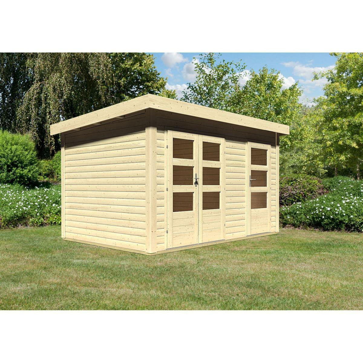 Karibu Gartenhaus Schönbuch 1/2 naturbelassen 366 x 246 x 227 cm Bild 2