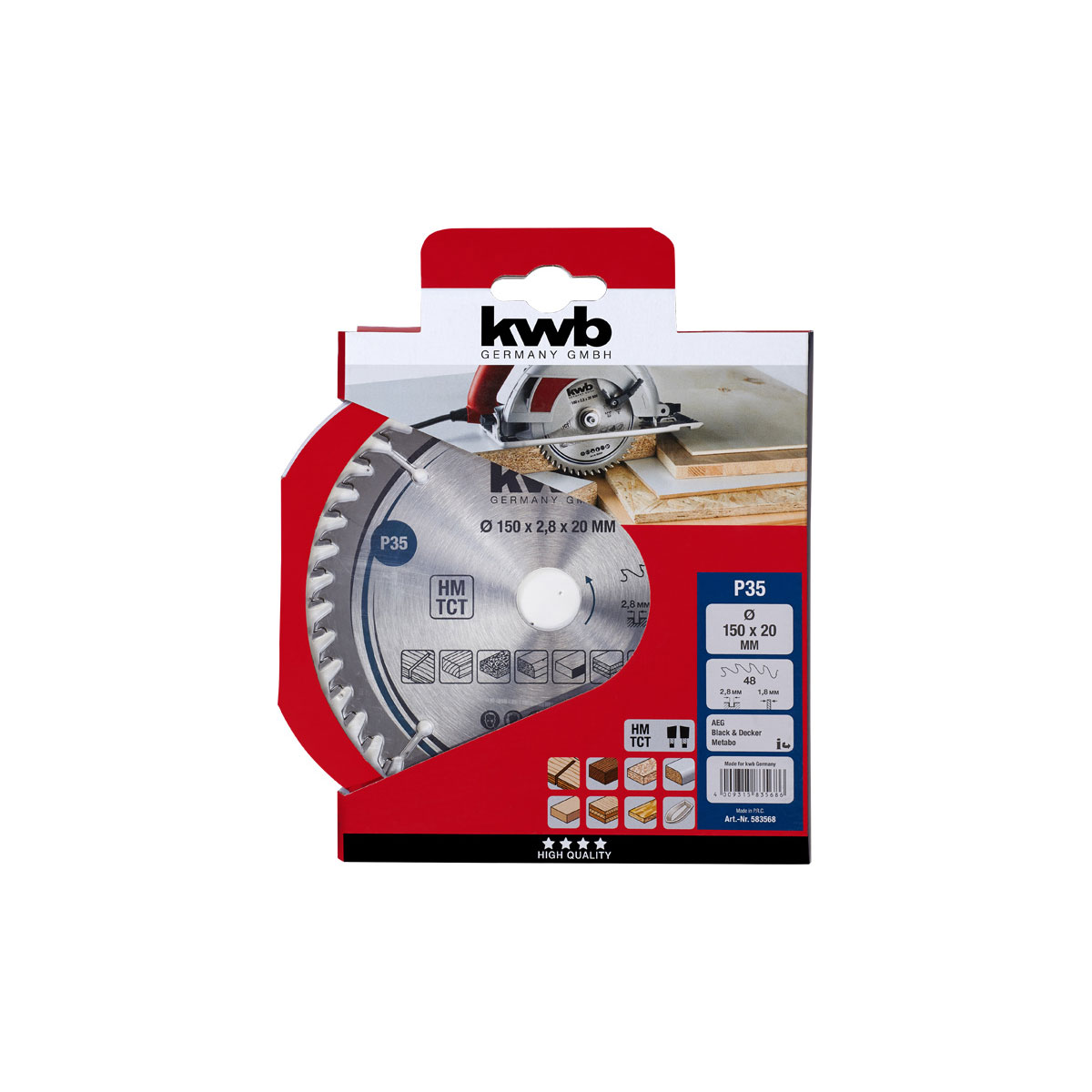 kwb  Präzisions-Kreissägeblätter für Handkreissägen Durchmesser 150x20 mm Bild 3