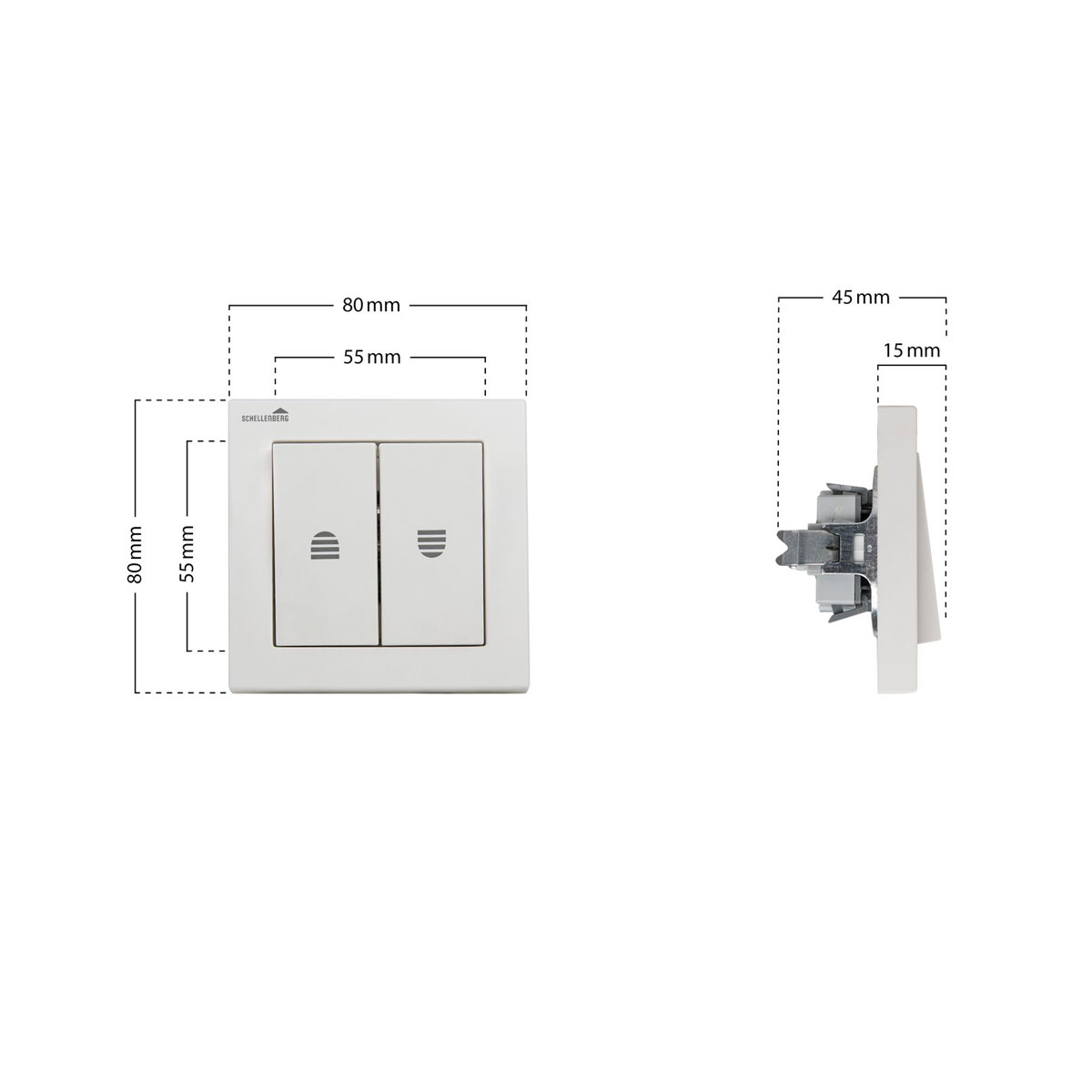 Schellenberg Rolladen-Tastschalter mit Rastfunktion Unterputz weiß Bild 3