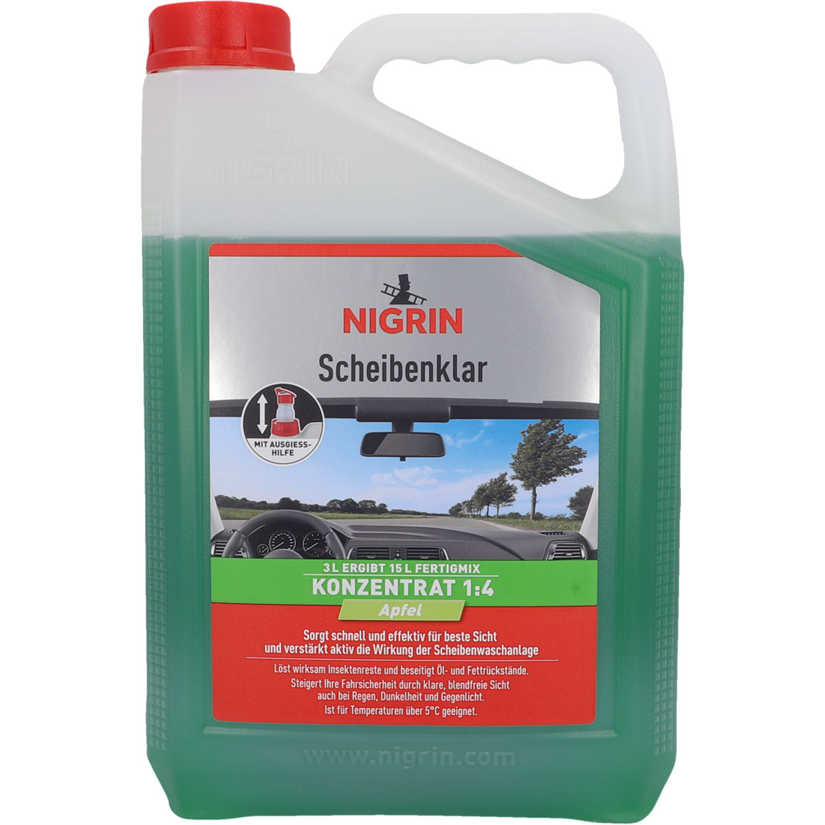 Nigrin Scheibenreiniger Scheibenklar Konzentrat 1:4 Apfel 3 L