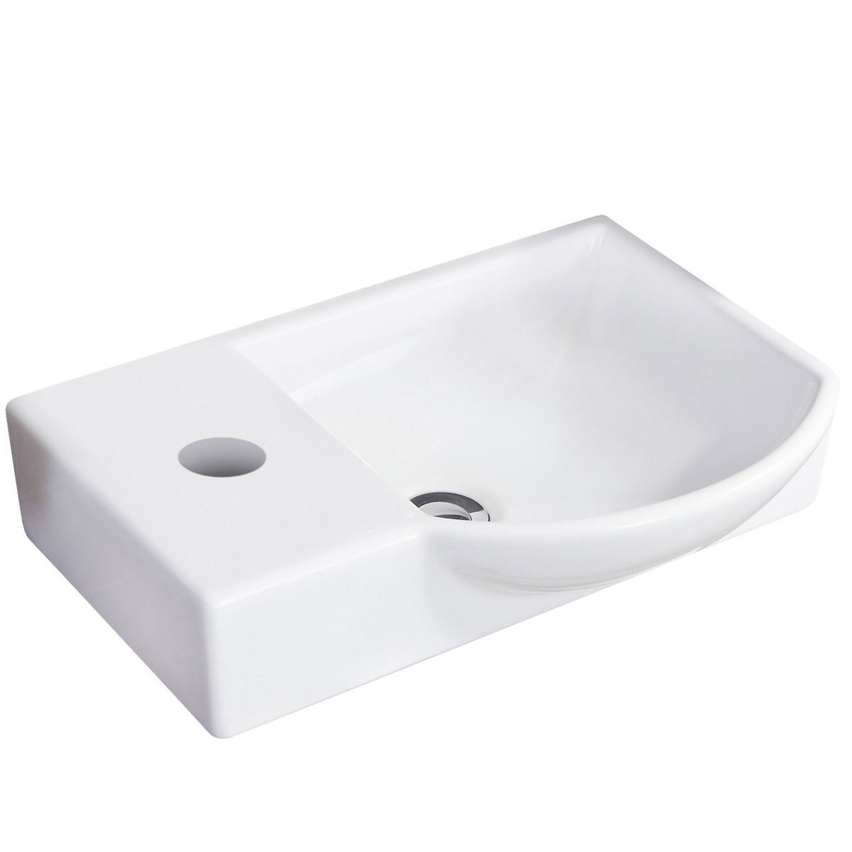 Fackelmann Gäste-WC Keramikbecken SBC 455 x 145 x 320 mm Weiß Hahnloch links