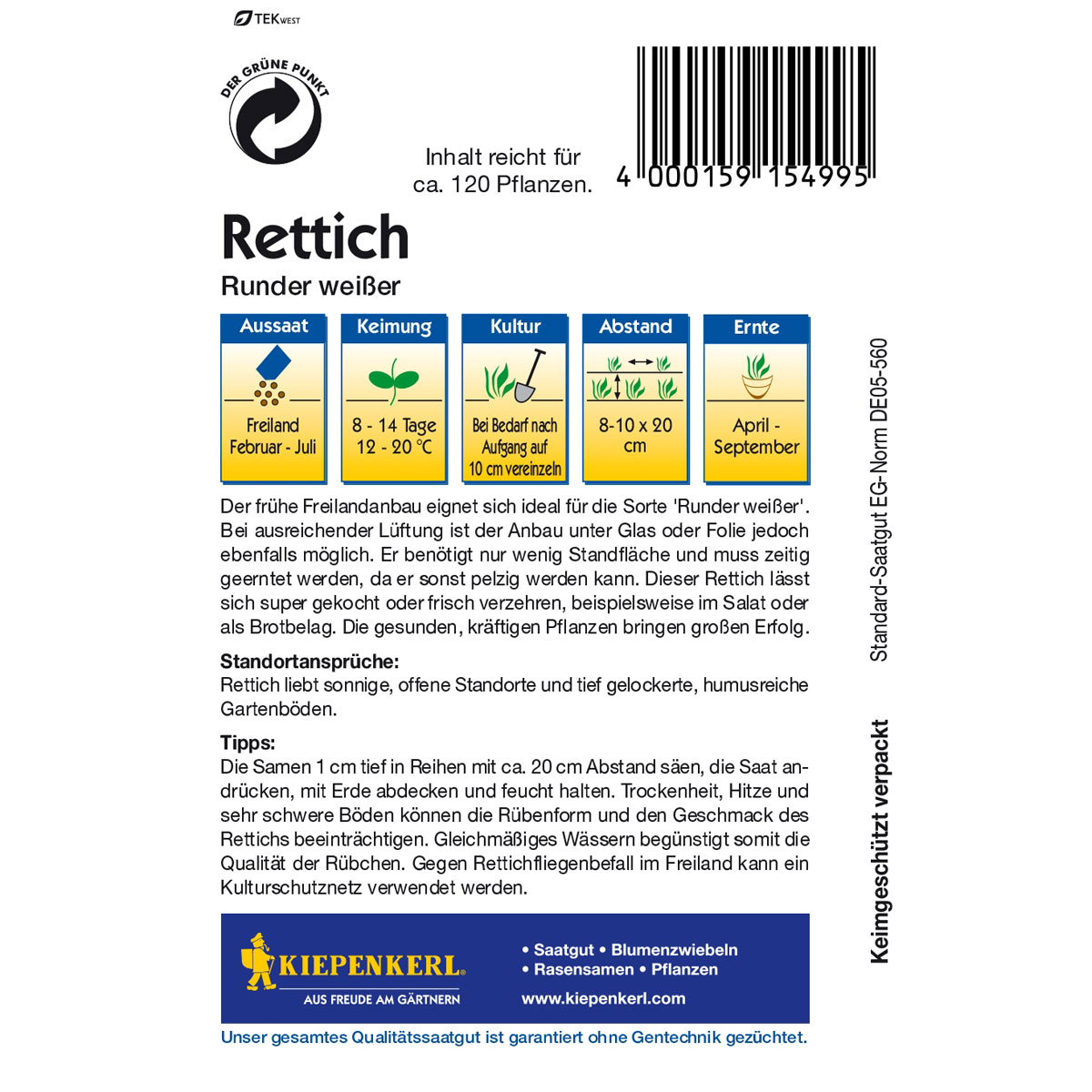 Kiepenkerl Rettich Runder weißer Bild 2