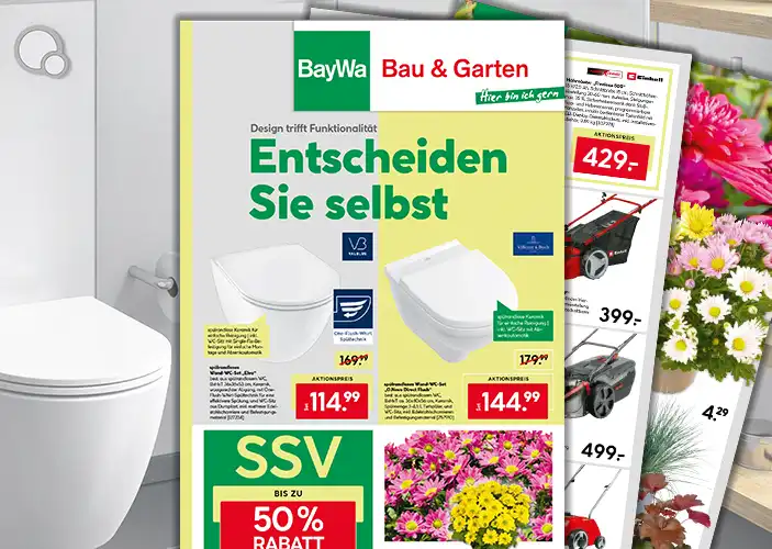 Grünes BayWa-Prospekt der Woche mit Fokus auf Sanitär