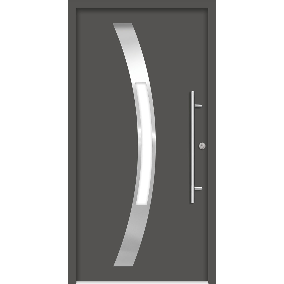 SplenDoor  Premium-Haustür Passivedoor Goeteborg RC2 energiesparend einbruchsicher anthrazit 100 x 210 cm rechts