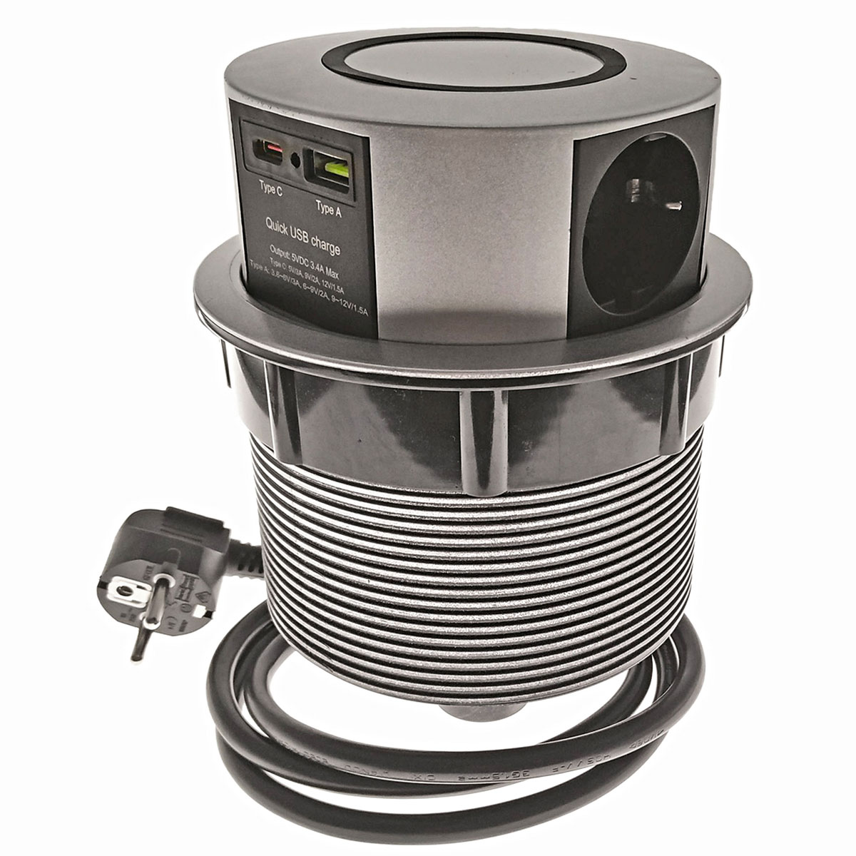 Flector Technik Versenkbare Steckdosenleiste 3- Fach