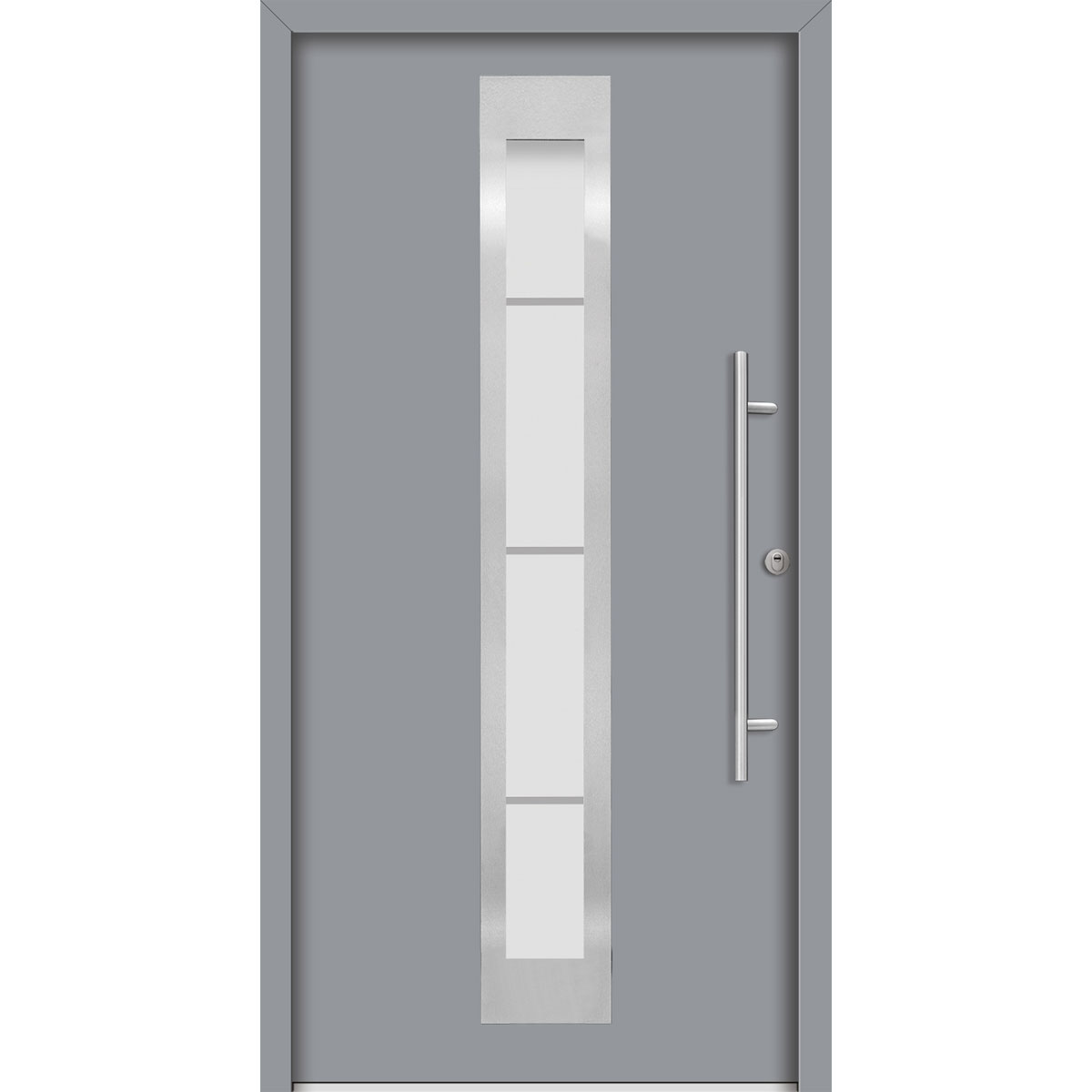 SplenDoor  Premium-Haustür Passivedoor Malmo RC2 energiesparend einbruchsicher grau 100 x 200 cm rechts