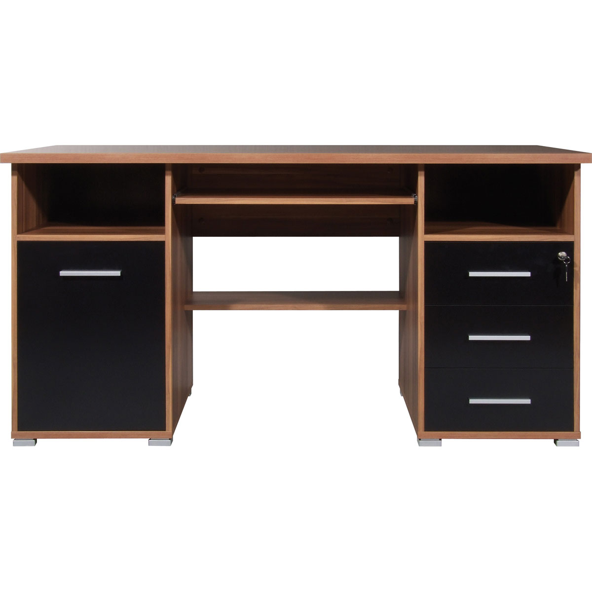 Schreibtisch Tipp abschließbar und mit Tastaturauszug 145 x 75 x 70 cm anthrazit
