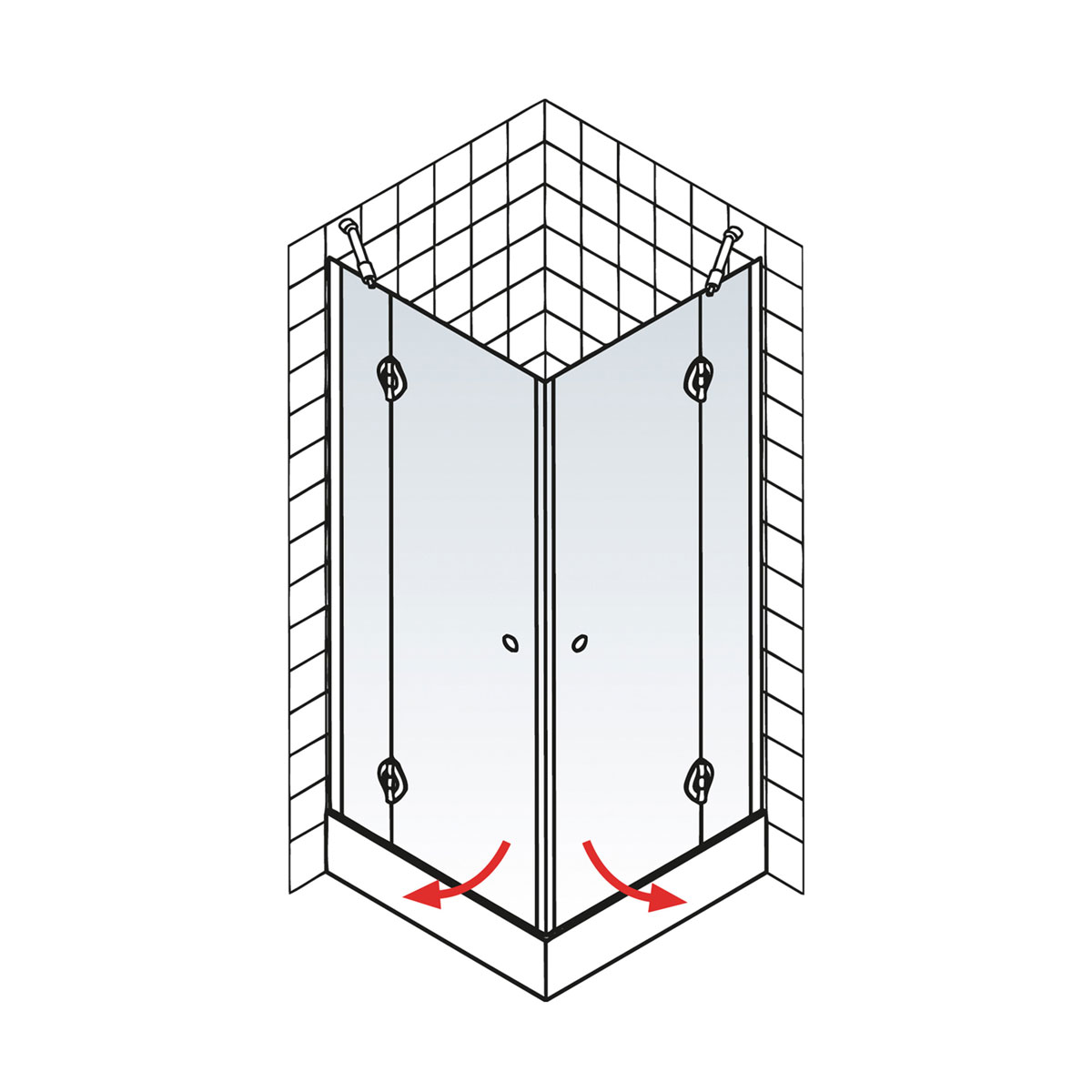 Schulte Eckeinstieg MasterClass 4-teilig HxB 200 x 99,2-101,2 cm Montage auf Fliesen Bild 5