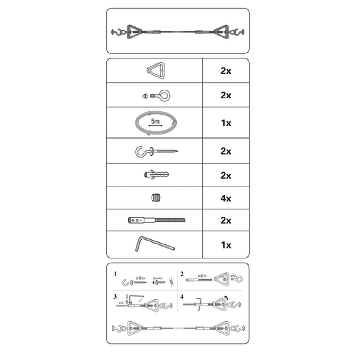 Gardinia Stahlseil Sidney chrom 500 cm chrom Bild 2