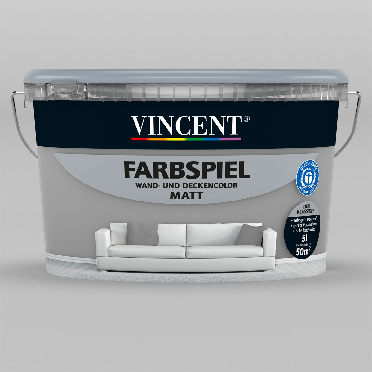 Vincent Farbspiel Beton matt 5 L
