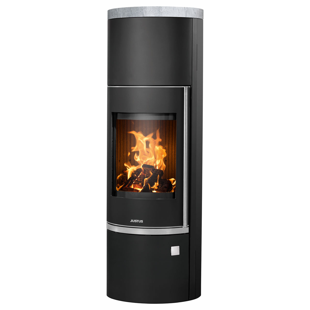 Kaminofen Faro Aqua 2.0 Stahl Schwarzmit Abdeckplatte Speckstein