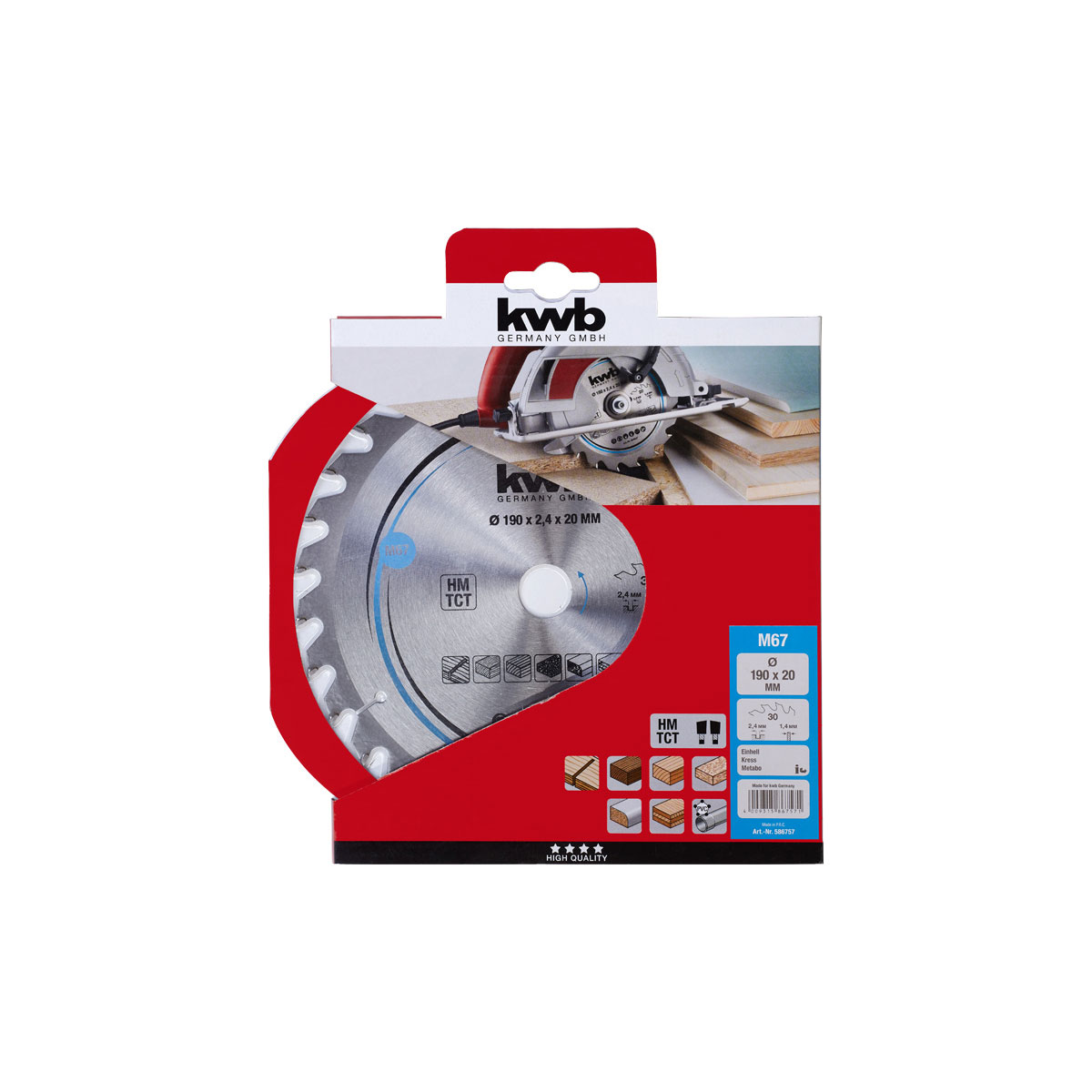 kwb  Spanplatten-Kreissägeblätter für Handkreissägen Durchmesser 190x20 mm Bild 3