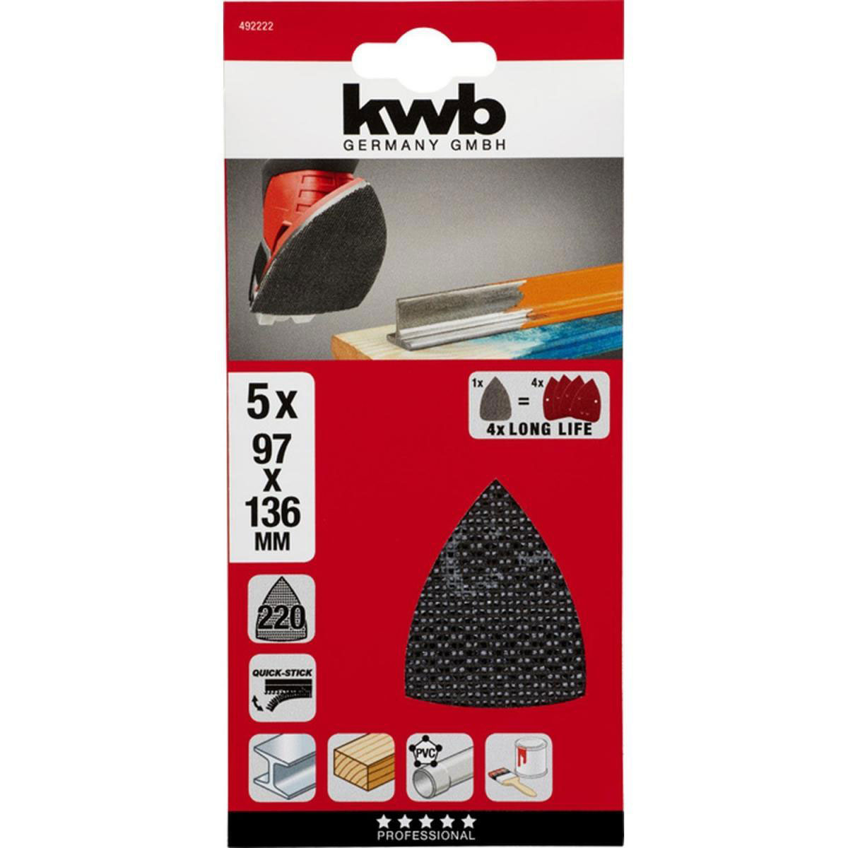 kwb  Gitterleinen für Deltaschleifer 97 x 136 mm K220 Bild 2